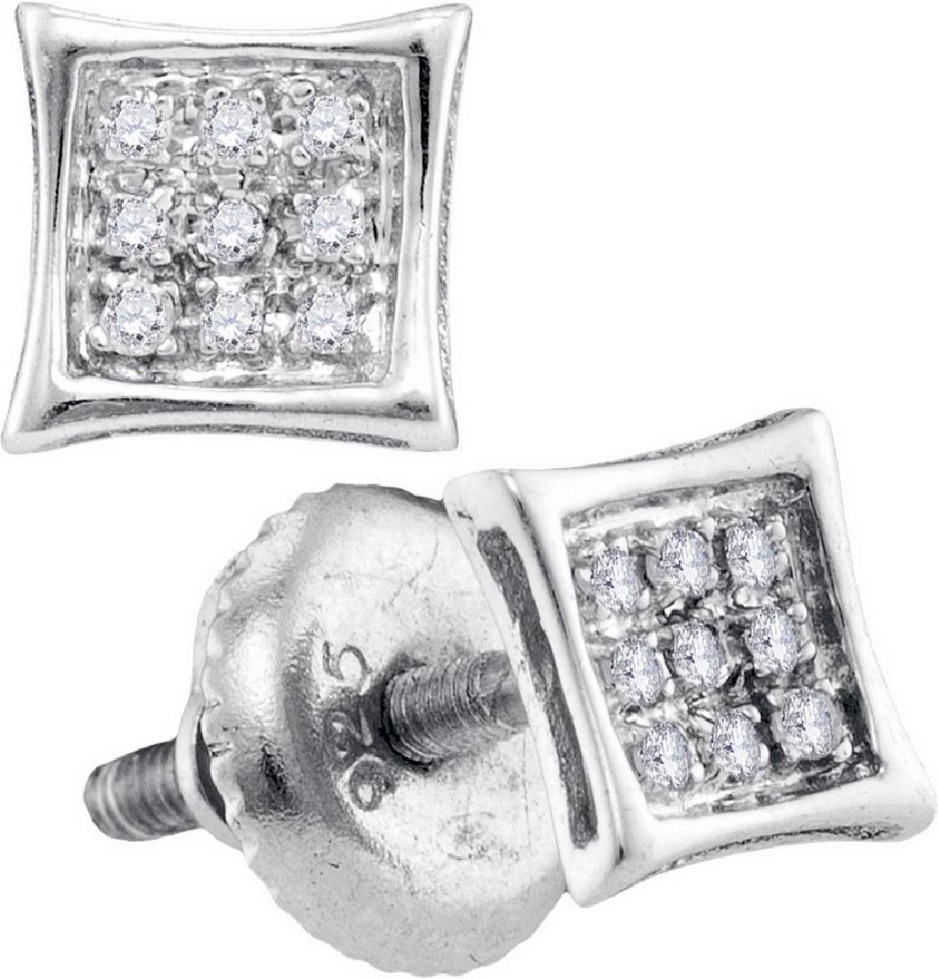 10kt White Gold Womens Round Diamond Square Kite Cluste: 10kt White Gold Womens Round Diamond Square Kite Cluster Stud Earrings 1/20 Cttw **|**|** 10kt White Gold Womens Round Diamond Square Kite Cluster Stud Earrings 1/20 Cttw #1AC45090