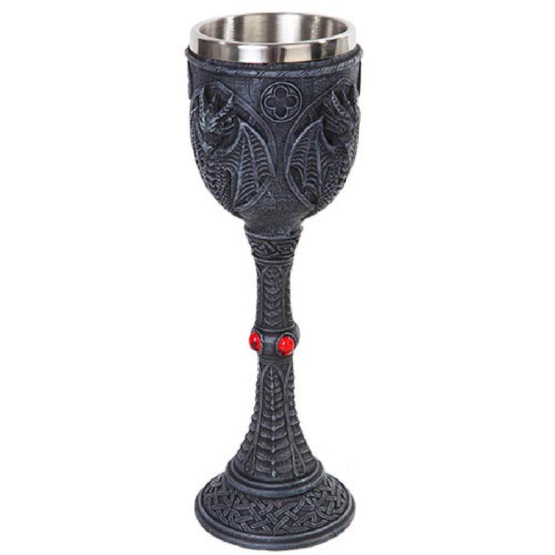 DRAGON WINE GOBLET: DRAGON WINE GOBLET **|**|** DRAGON WINE GOBLET SIZE: 3in. x 3in. x 9 1/4in. #1AC54624