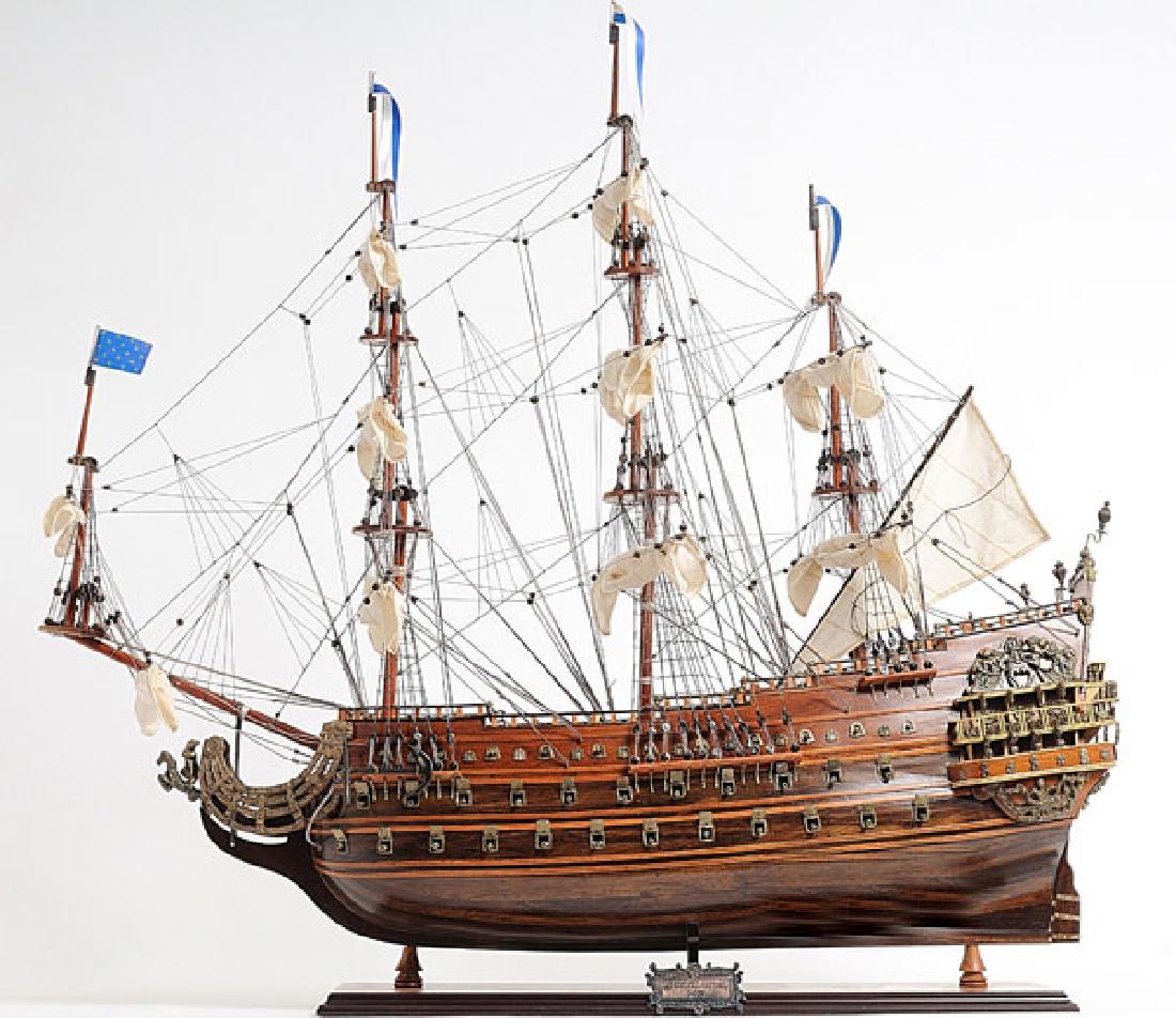 HAND MADE WOODEN Soleil Royal Medium W/COA: HAND MADE WOODEN Soleil Royal Medium W/COA **|**|** This is a museum-quality Soleil Royal model FULLY ASSEMBLED replica of the most impressive tall ship ever in the French Navy. Built for King Louis X