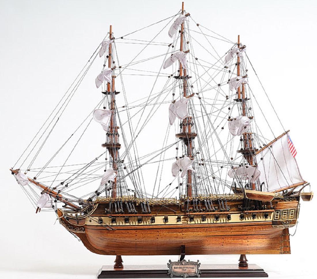 HAND MADE WOODEN USS Constitution Medium W/COA: HAND MADE WOODEN USS Constitution Medium W/COA **|**|** Dimensions: 31x10x27 inches Description: This is a museum quality of the USS Consitution. 1794-1797: CONSTITUTION was built by Colonel George Cl