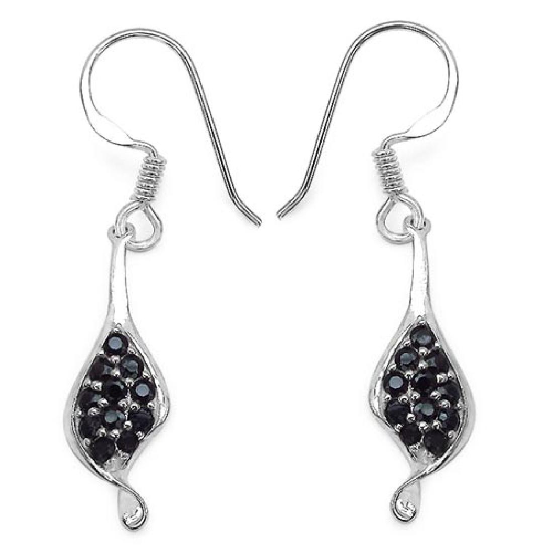0.87 CTW Genuine Black Spinel .925 Sterling Silver Earr: 0.87 CTW Genuine Black Spinel .925 Sterling Silver Earrings **|**|** 0.87 CTW Genuine Black Spinel .925 Sterling Silver Earrings #1AC59047