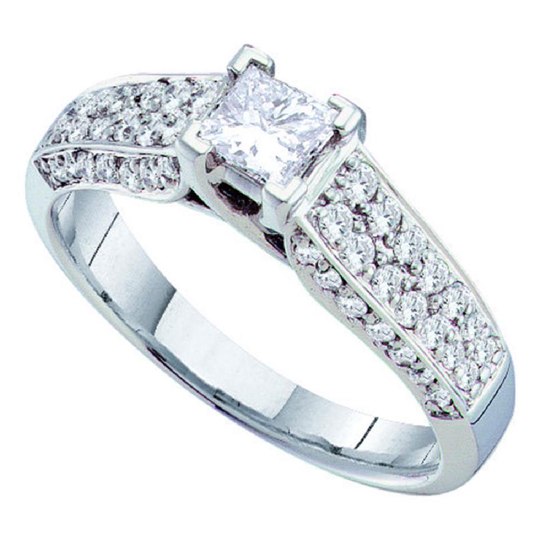 14k White Gold Princess Diamond Solitaire Bridal Weddin: 14k White Gold Princess Diamond Solitaire Bridal Wedding Engagement Ring 3/8 **|**|** Natural Lab-Created:Natural; Clarity:I2; Center Stone Weight:0.43; Diamond Color:H-I; Main Stone:Diamond; Main Sto
