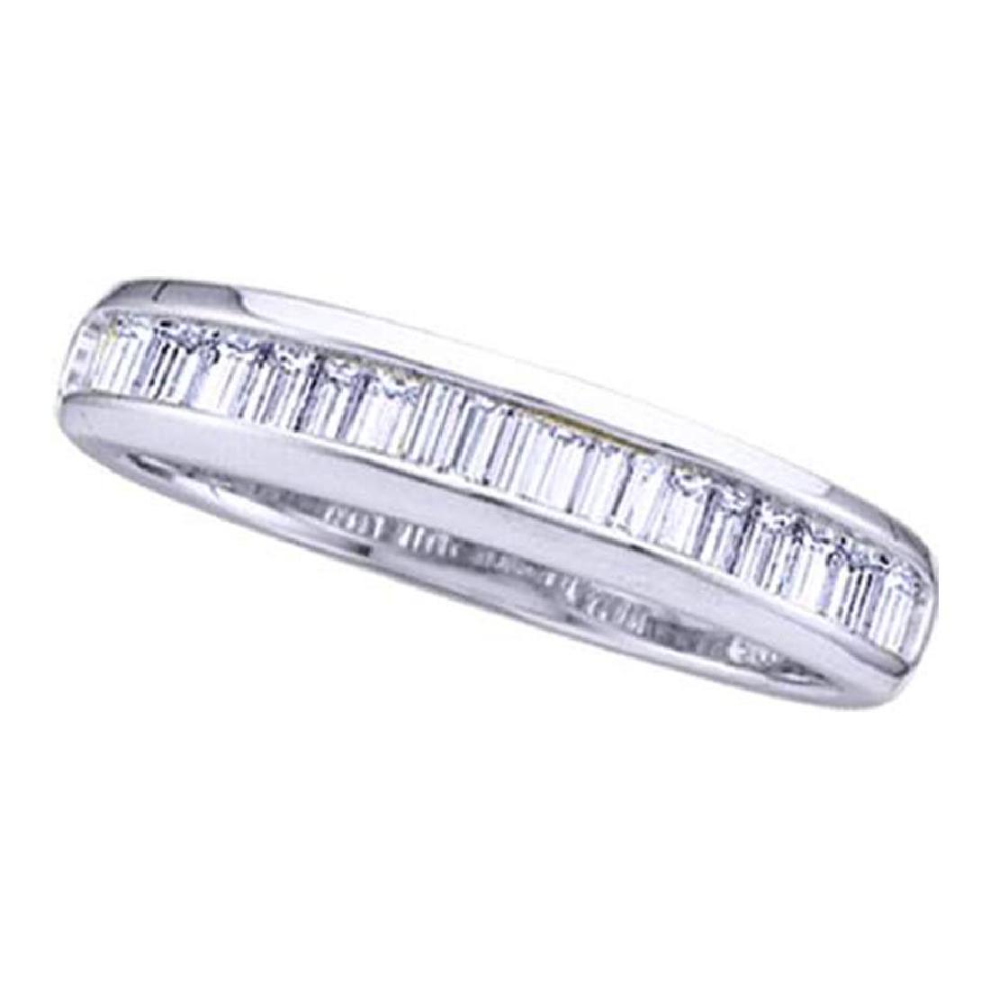 Sterling Silver Womens Baguette Diamond Wedding Anniver: Sterling Silver Womens Baguette Diamond Wedding Anniversary Band Ring 1/6 Cttw **|**|** Natural Lab-Created:Natural; Clarity:I3; Diamond Color:H-I; Gender:Womens; Main Stone:Diamond; Main Stone Color: