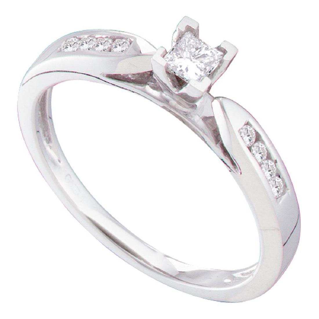 14k White Gold Princess Diamond Solitaire Bridal Weddin: 14k White Gold Princess Diamond Solitaire Bridal Wedding Engagement Ring 1/4 **|**|** Natural Lab-Created:Natural; Clarity:I1; Center Stone Weight:0.17; Diamond Color:G-H; Main Stone:Diamond; Main Sto
