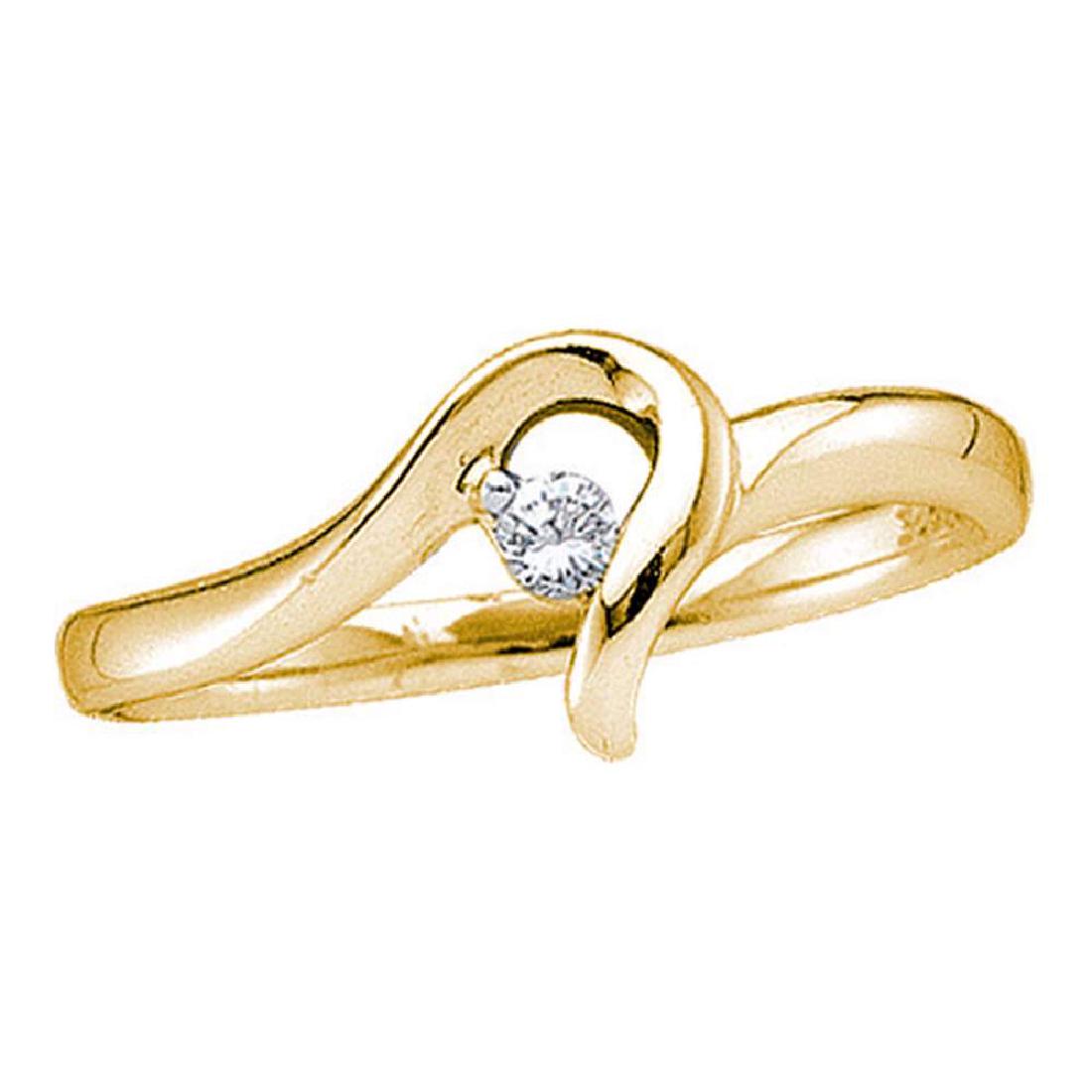 10k Yellow Gold Womens Round Diamond Solitaire Promise: 10k Yellow Gold Womens Round Diamond Solitaire Promise Bridal Ring 1/20 Cttw **|**|** Natural Lab-Created:Natural; Clarity:I3; Diamond Color:H-I; Main Stone:Diamond; Main Stone Color:White; Main Stone