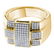 10k Yellow Gold Mens Round Diamond Square Cross Cluster