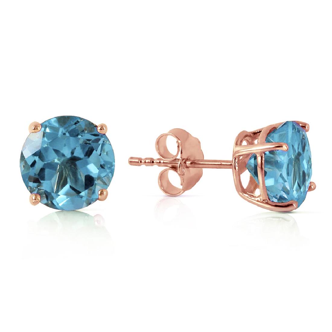 3.1 Carat 14K Solid Rose Gold Anna Blue Topaz Stud Earr: 3.1 Carat 14K Solid Rose Gold Anna Blue Topaz Stud Earrings **|**|** Blue Topaz; Metal Color:Rose Gold; Condition: New With Tags; TWC: 3.1 ;Metal: 14 K. Solid Rose Gold ;Stone: Natural; Width: 0.28in 