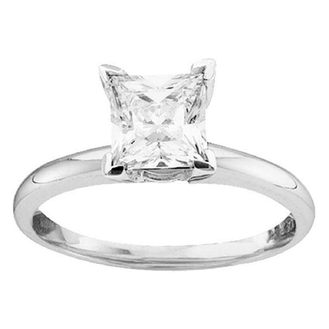 14k White Gold Princess Diamond Solitaire Bridal Weddin: 14k White Gold Princess Diamond Solitaire Bridal Wedding Engagement Ring 1/4 **|**|** Natural Lab-Created:Natural; Clarity:I1; Center Stone Weight:0.24; Diamond Color:J-K; Main Stone:Diamond; Main Sto