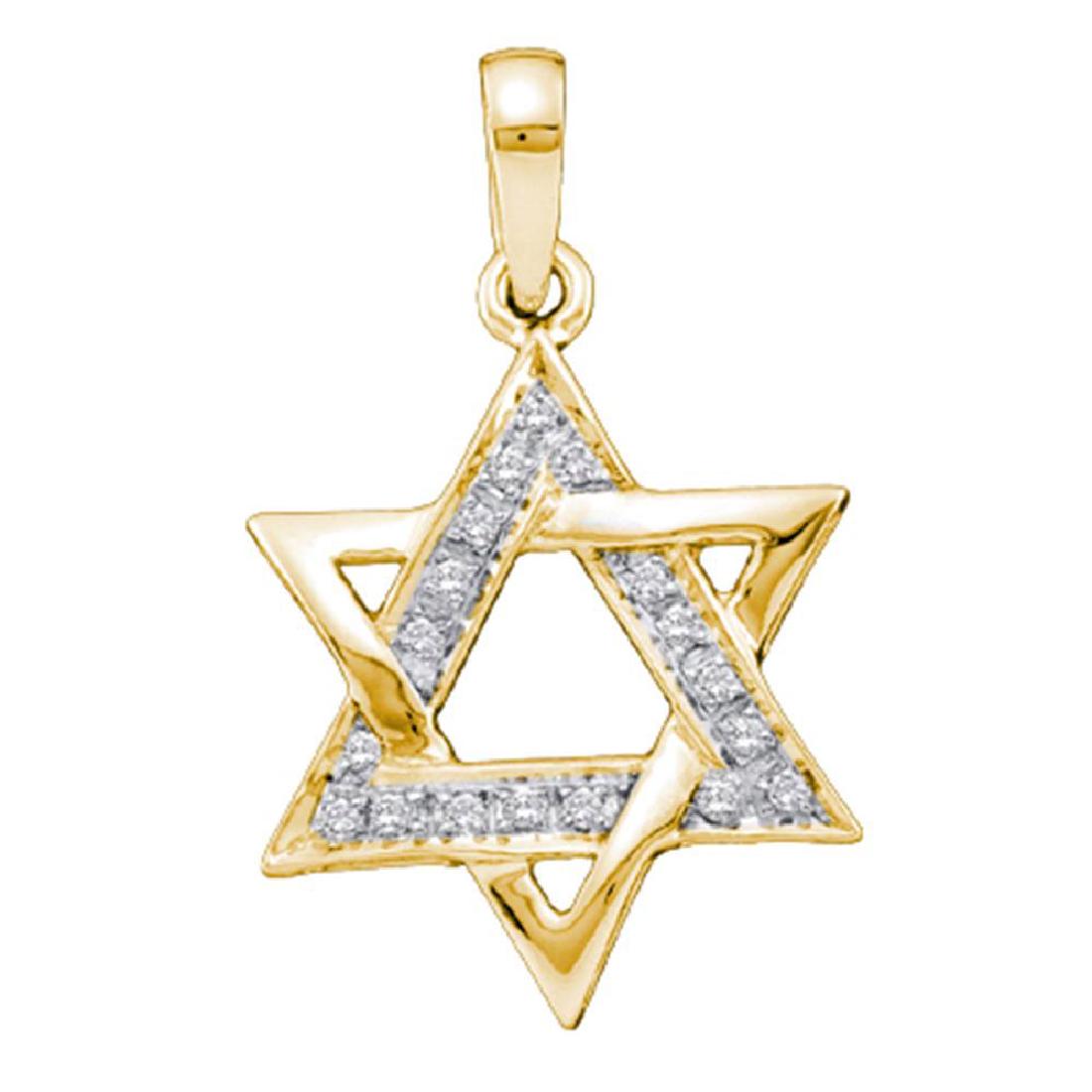 10k Yellow Gold Womens Round Diamond Star Magen David J: 10k Yellow Gold Womens Round Diamond Star Magen David Jewish Pendant 1/10 Cttw **|**|** Natural Lab-Created:Natural; Clarity:I3; Diamond Color:J-K; Length inches:0.51; Main Stone:Diamond; Main Stone C