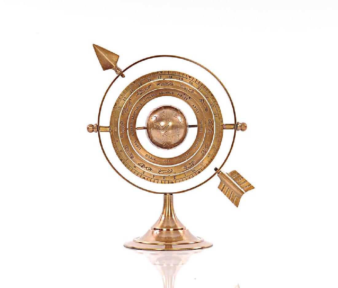 BRASS ARMILLARY BA FINISH: BRASS ARMILLARY BA FINISH **|**|** One variation of a brass armillary sphere. With earth at the center an armillary globe was believed to show how the stars move around the Earth. The globe is surroun