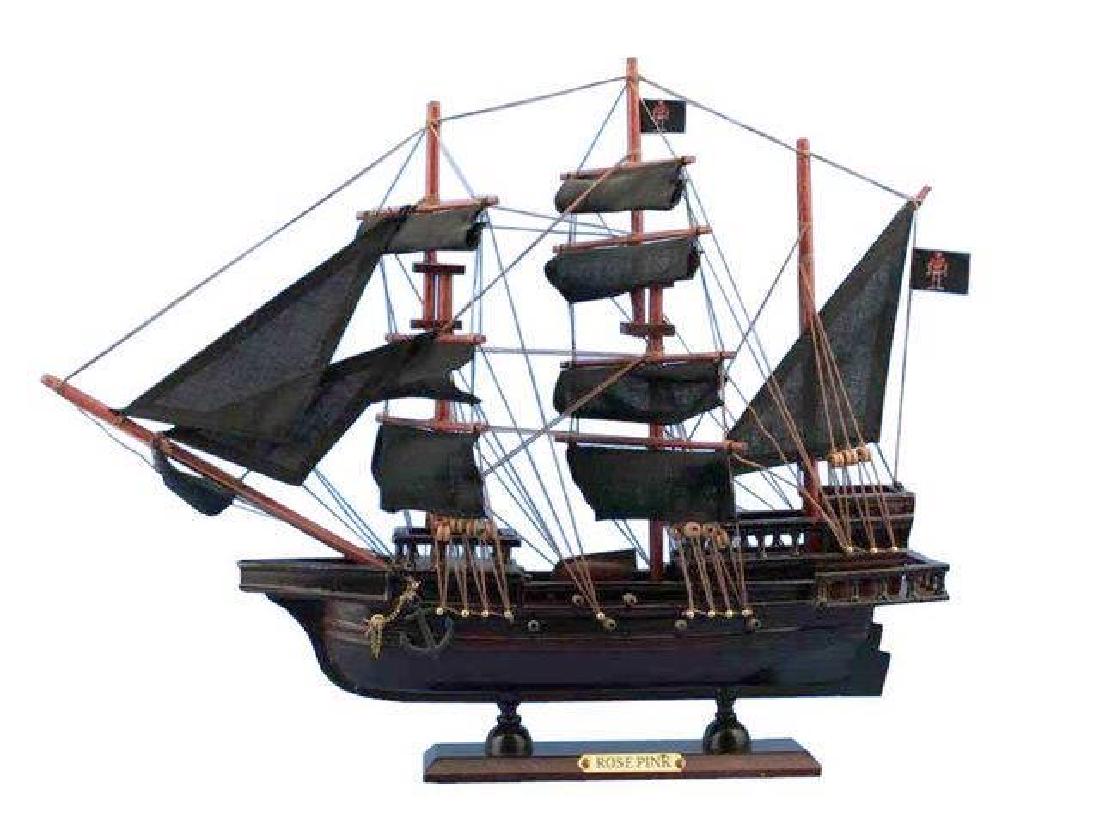 Wooden Ed Lows Rose Pink Model Pirate Ship 20in.: Wooden Ed Lows Rose Pink Model Pirate Ship 20in. **|**|** Wooden Ed Lows Rose Pink Model Pirate Ship 20in. #1AC93229