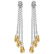 14K Solid White Gold Chandelier Earrings withDiamonds &