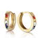 1.3 CTW 14K Solid Gold Hoop Earrings Multicolor Sapphir