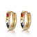 1.3 CTW 14K Solid Gold Hoop Earrings Multicolor Sapphir - 2