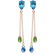 7.5 CTW 14K Solid Rose Gold Chandelier Earrings Blue To