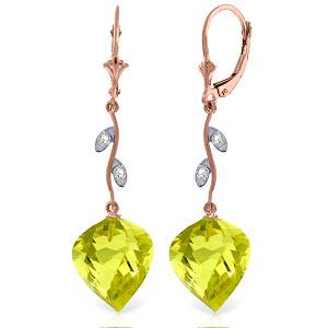 21.52 Carat 14K Solid Rose Gold Diamond Spiral Lemon Qu: 21.52 Carat 14K Solid Rose Gold Diamond Spiral Lemon Quartz Earrings **|**|** Diamond; Metal Color:Rose Gold; Condition: New With Tags; TWC: 21.52 ;Metal: 14 K. Solid Rose Gold ;Stone: Natural; Width: