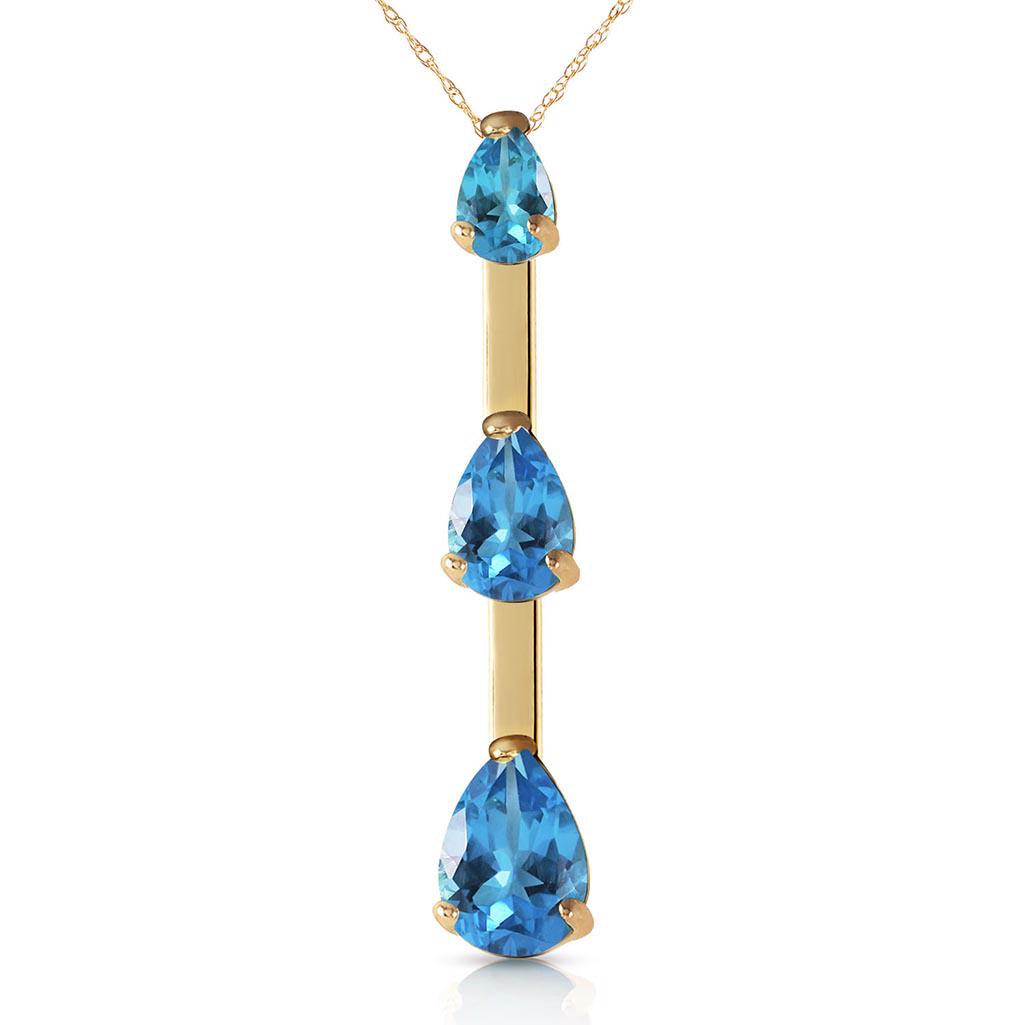 1.71 Carat 14K Solid Gold First Light Blue Topaz Neckla: 1.71 Carat 14K Solid Gold First Light Blue Topaz Necklace **|**|** Blue Topaz; Metal Color:Yellow Gold; Condition: New With Tags; TWC: 1.71 ;Metal: 14 K. Solid Yellow Gold ;Stone: Natural; Width: Neck