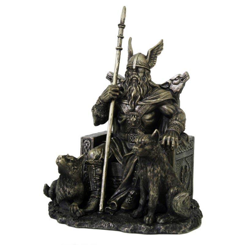 ODIN: ODIN **|**|** Approx Dims: 8in. x 5 3/4in. x8 1/2in. Material: Cold Cast Resin Description: Hand Painted #1AC27328