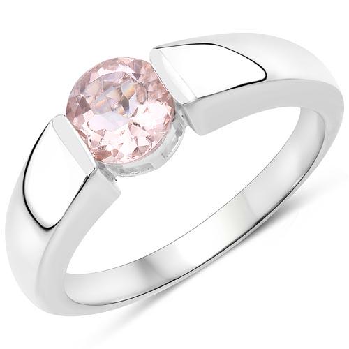 0.70 CTW Genuine Morganite .925 Sterling Silver Ring: 0.70 CTW Genuine Morganite .925 Sterling Silver Ring **|**|** 0.70 CTW Genuine Morganite .925 Sterling Silver Ring #1AC29147