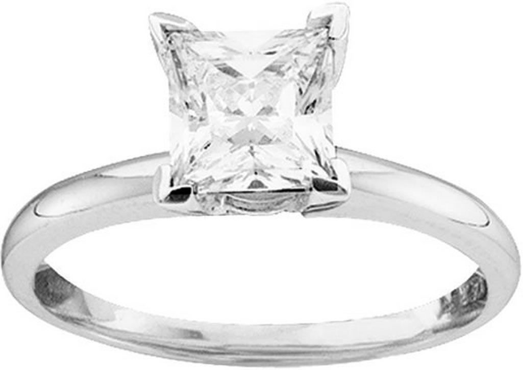 14kt White Gold Womens Princess Diamond Solitaire Brida: 14kt White Gold Womens Princess Diamond Solitaire Bridal Wedding Engagement Ring 1/6 Cttw **|**|** 14kt White Gold Womens Princess Diamond Solitaire Bridal Wedding Engagement Ring 1/6 Cttw #1AC45221