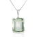 6.5 Carat 14K Solid White Gold Necklace Octagon Green A