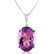 7.55 Carat 14K Solid White Gold Necklace Oval Purple Am