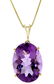 7.55 Carat 14K Solid White Gold Necklace Oval Purple Am - 3