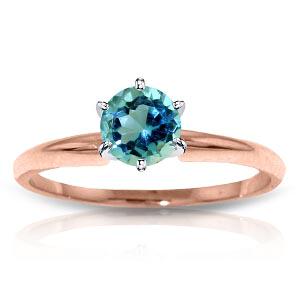 14K Solid Rose Gold Solitaire Ring with Natural Blue To: 14K Solid Rose Gold Solitaire Ring with Natural Blue Topaz **|**|** Blue Topaz; Metal Color:Rose Gold; Condition: New With Tags; TWC: 0.65 ;Metal: 14 K. Solid Rose Gold ;Stone: Natural; Width: 0.23in 
