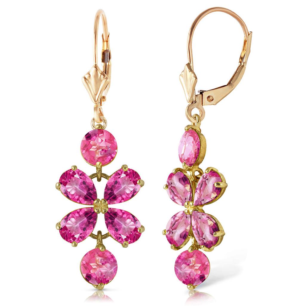 1 Carat 14K Solid Gold Faithful Pink Topaz Earrings