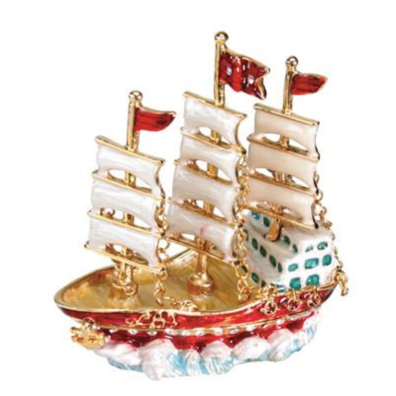 3 MAST WHITE SAILS JEWELED BOX: 3 MAST WHITE SAILS JEWELED BOX **|**|** 3 MAST WHITE SAILS JEWELED BOX #1AC58569