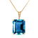 7 Carat 14K Solid Gold Necklace Octagon Blue Topaz