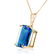 7 Carat 14K Solid Gold Necklace Octagon Blue Topaz - 2