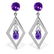2.4 CTW 14K Solid White Gold Chandelier Earrings Amethy