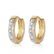 0.04 Carat 14K Solid Gold Hoop Huggie Earrings Diamond