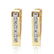 0.04 Carat 14K Solid Gold Oval Huggie Earrings Diamond - 2
