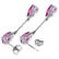 7.01 CTW 14K Solid White Gold Diamond Pink Topaz Dangli - 2