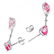 7.01 CTW 14K Solid White Gold Diamond Pink Topaz Dangli - 3
