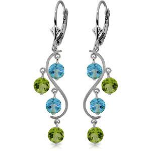 4.94 Carat 14K Solid White Gold Chandelier Earrings Blu: 4.94 Carat 14K Solid White Gold Chandelier Earrings Blue Topaz Peridot **|**|** Blue Topaz / Peridot; Metal Color:White Gold; Condition: New With Tags; TWC: 4.94 ;Metal: 14 K. Solid white Gold ;Stone: