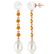 14K Solid Rose Gold Chandelier Earrings with Citrines &