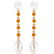 14K Solid Rose Gold Chandelier Earrings with Citrines & - 2