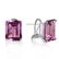 13 Carat 14K Solid White Gold Coming Years Amethyst Ear