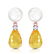 14K Solid Rose Gold Stud Earrings with Diamonds Citrin - 2