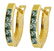 1.3 CTW 14K Solid White Gold Huggie Earrings Green Natu - 2