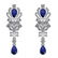 Certified 3.40 Ctw Blue Sapphire And Diamond 14K White