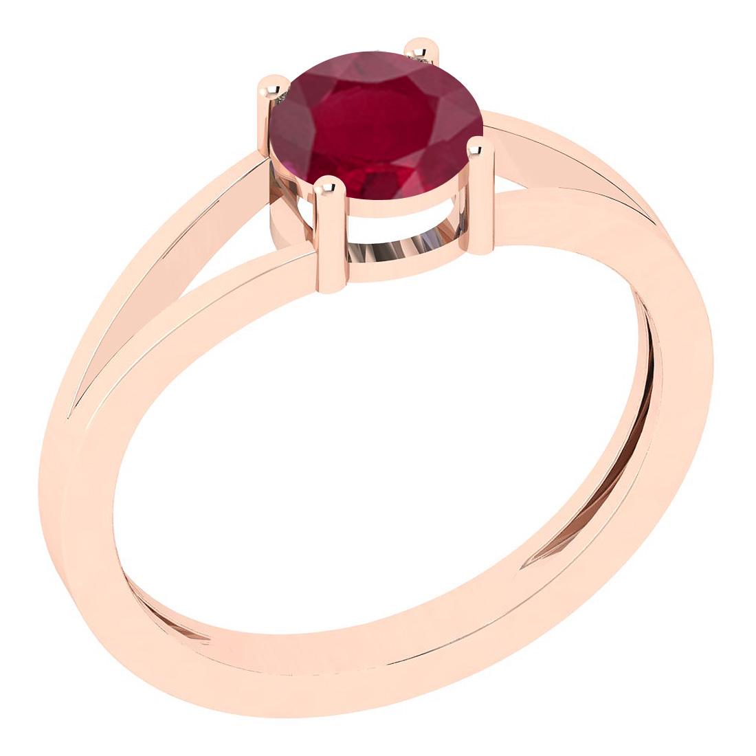 Certified 0.95 Ct Ruby 14K Rose Gold Solitaire Ring: Certified 0.95 Ct Ruby 14K Rose Gold Solitaire Ring **|**|** Center Stone Approx Weight: 0.95 Ct (1 pcs Round Cut) Center Stone Color: Ruby Center Stone Setting: Prong Metal Approx Weight: 2.10 Gram 1