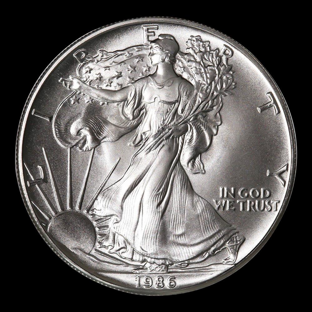 1986 1 oz Silver American Eagle BU: 1986 1 oz Silver American Eagle BU **|**|** 1986 1 oz Silver American Eagle BU #1AC84826
