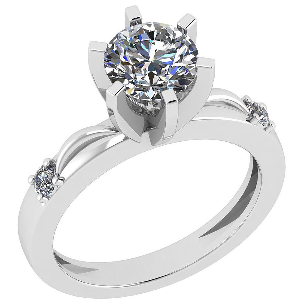 Certified 1.41 Ctw Diamond I1 10K White Gold Ring Size: Certified 1.41 Ctw Diamond I1 10K White Gold Ring Size 6 (Free Sizing 4-9) **|**|** Center Stone Approx Weight: 1.30Ctw (1 Pcs Round) Center Stone Color: White G-H Diamond Center Stone Clarity: I1 Cen