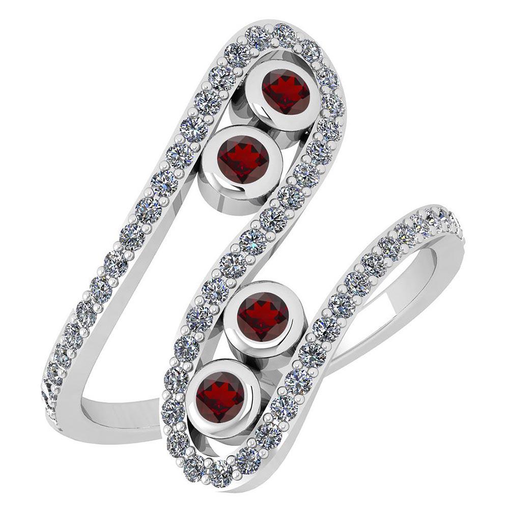 Certified 0.62 Ctw Garnet And Diamond VS/SI1 Eternity S: Certified 0.62 Ctw Garnet And Diamond VS/SI1 Eternity Style 10K White Gold Ring **|**|** Center Stone Approx Weight: 0.18 Ctw (4 Pcs Round) Center Stone Color: Garnet Center Stone Setting: Bezel Side