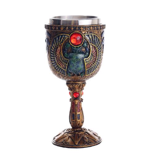 SCARAB GOBLET: SCARAB GOBLET **|**|** Approx Dims: 3in.x 3in.x 6 3/4 #1AC85027