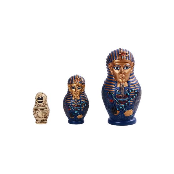 KING TUT NESTING DOLLS: KING TUT NESTING DOLLS -- Approx Dims: 3 1/8in.x 3 1/8in.x 6 1/4 #1AC85070